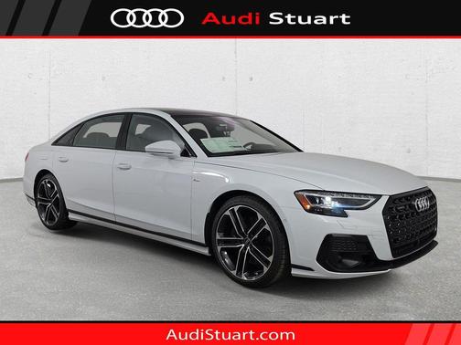 glacier white metallic 2026 Audi A8 55 TFSI quattro Tiptronic