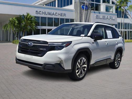 Crystal White Pearl 2025 Subaru Forester Hybrid Touring