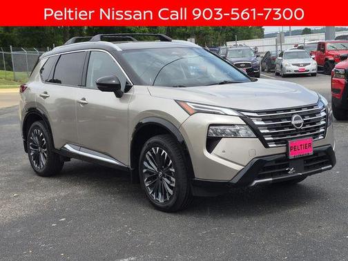Champagne Silver Metallic/Super Black 2025 Nissan Rogue Platinum