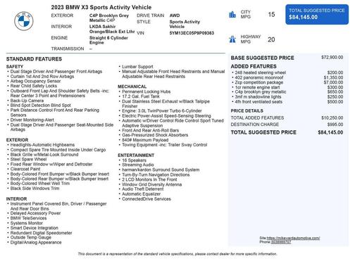 Brooklyn Grey Metallic 2023 BMW X3 M AWD