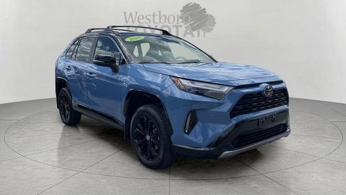 Cavalry Blue/Midnight Black Metallic 2025 Toyota RAV4 Hybrid SE