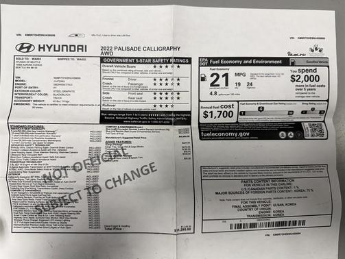 2022 Hyundai PALISADE Calligraphy