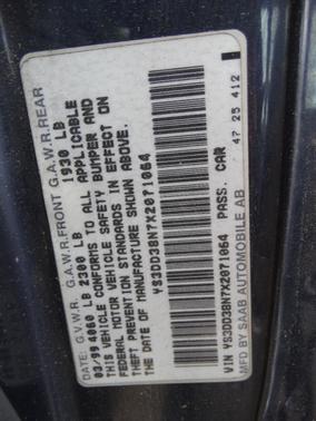 1999 Saab 9-3 3DR HB AUTO W/SUNROOF