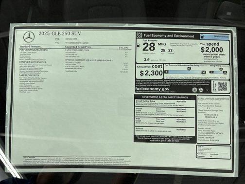 2025 Mercedes-Benz GLB 250 Base