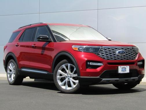 Red 2022 Ford Explorer Platinum