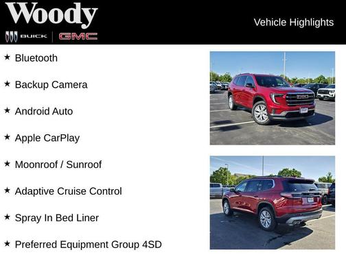 Volcanic Red Tintcoat 2026 GMC Acadia AWD Elevation