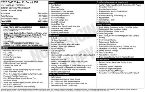 Downpour Metallic 2026 GMC Yukon XL Denali