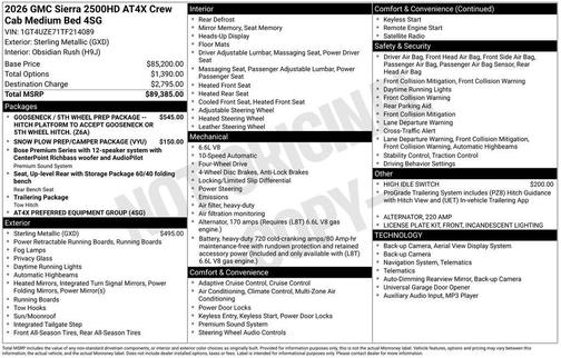 2026 GMC Sierra 2500 AT4X