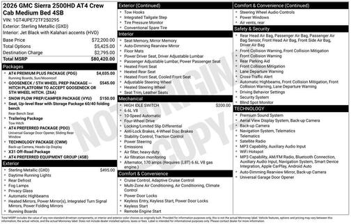 Sterling Metallic 2026 GMC Sierra 2500 AT4