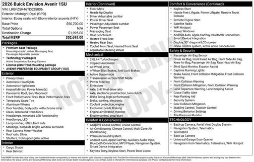 Midnight Opal 2026 Buick Envision Avenir