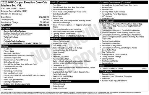 2026 GMC Canyon 4WD Elevation