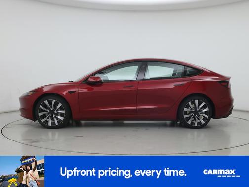 Red 2025 Tesla Model 3 Long Range