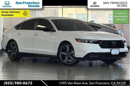 Platinum White Pearl 2024 Honda Accord Hybrid Sport