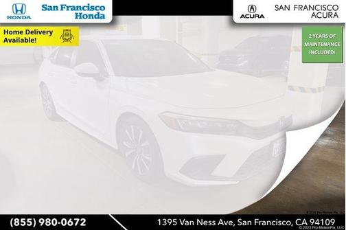 Platinum White Pearl 2022 Honda Civic EX