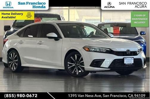 Platinum White Pearl 2022 Honda Civic EX