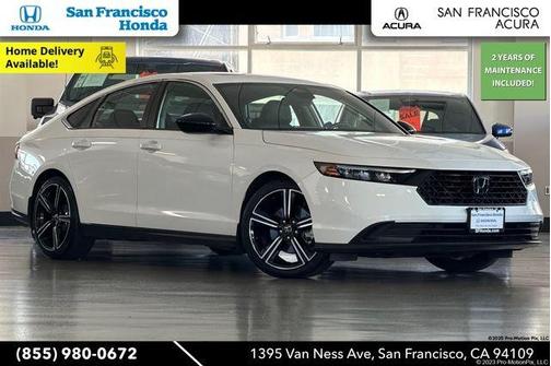 Platinum White Pearl 2024 Honda Accord Hybrid Sport