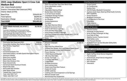 2023 Jeep Gladiator Sport S