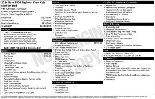 2024 RAM 2500 Big Horn Crew Cab 4x4 6'4' Box
