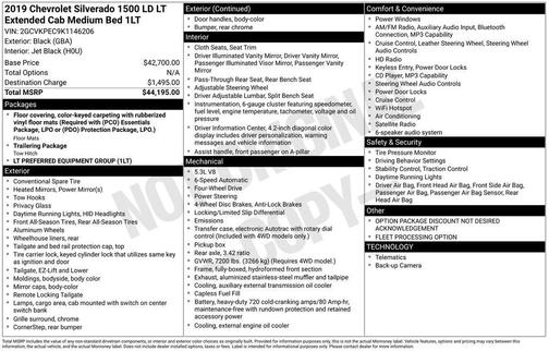 Black 2019 Chevrolet Silverado 1500 1LT