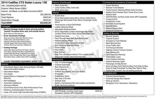 2014 Cadillac CTS 2.0L Turbo Luxury