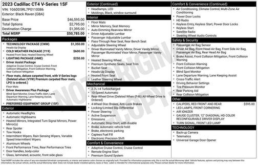 Black Metallic 2023 Cadillac CT4-V V-Series