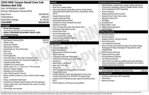 Red Quartz Tintcoat 2020 GMC Canyon Denali