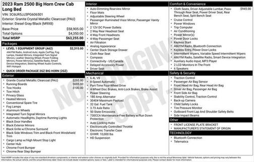 2023 RAM 2500 Big Horn Crew Cab 4x4 8' Box