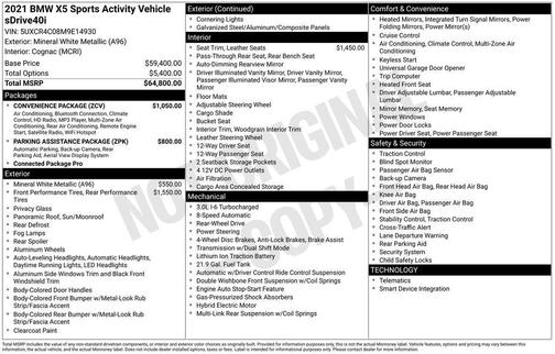 2021 BMW X5 sDrive40i
