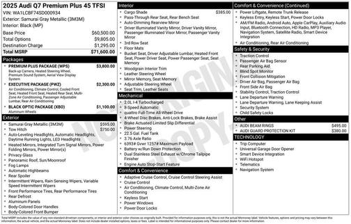 2025 Audi Q7 45 Premium Plus