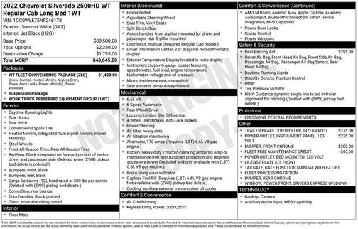 2022 Chevrolet Silverado 2500 WT