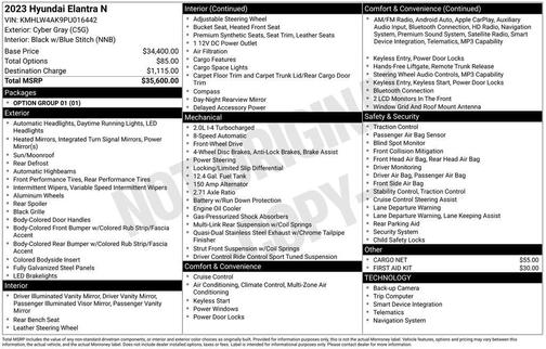 2023 Hyundai ELANTRA N Base