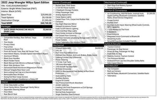 Bright White Clearcoat 2022 Jeep Wrangler Sport S