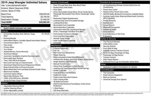 Black Clearcoat 2019 Jeep Wrangler Unlimited Sahara