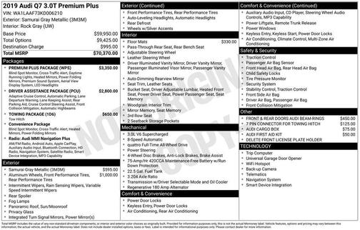 2019 Audi Q7 55 Premium Plus