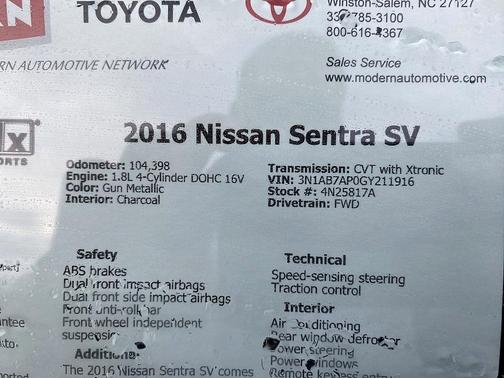 2016 Nissan Sentra SV