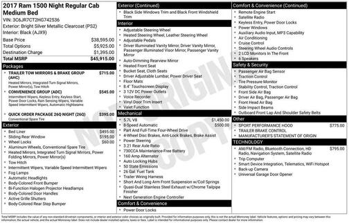 2017 RAM 1500 Night Regular Cab 4x4 6'4' Box