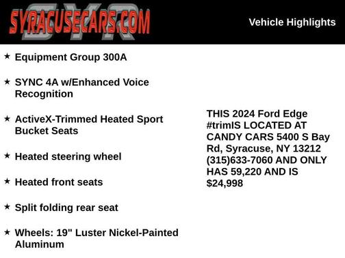 Black Metallic 2024 Ford Edge Titanium