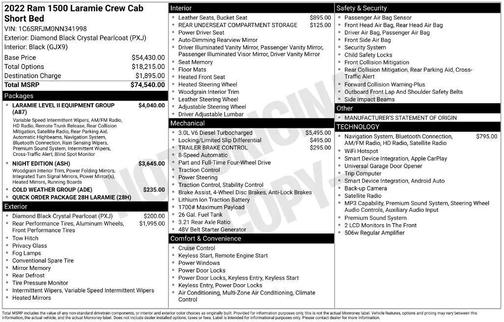 Diamond Black Crystal Pearlcoat 2022 RAM 1500 Laramie