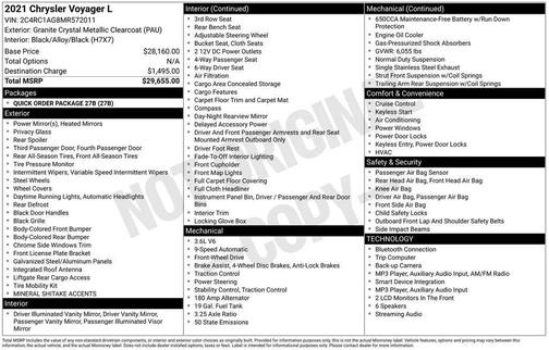 Granite Crystal Metallic Clearcoat 2021 Chrysler Voyager L