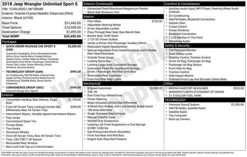 2018 Jeep Wrangler Unlimited Sport