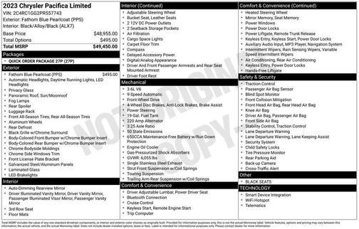2023 Chrysler Pacifica Limited