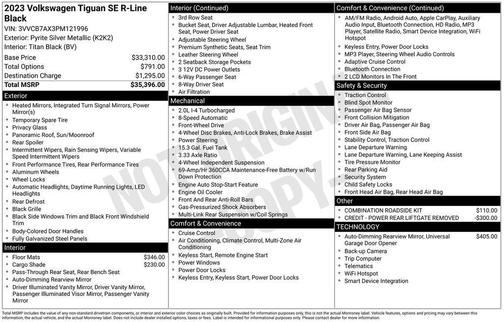 2023 Volkswagen Tiguan 2.0T SE R-Line Black