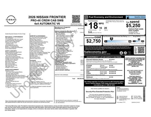 Green 2026 Nissan Frontier PRO-4X