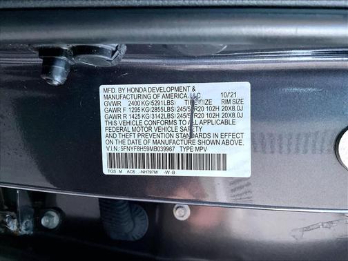 Gray 2021 Honda Passport EX-L