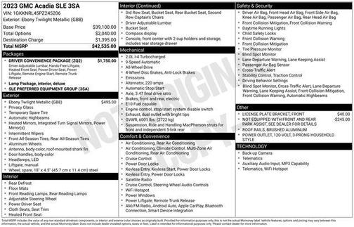 Ebony Twilight Metallic 2023 GMC Acadia AWD SLE