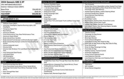 2024 Genesis G80 2.5T AWD