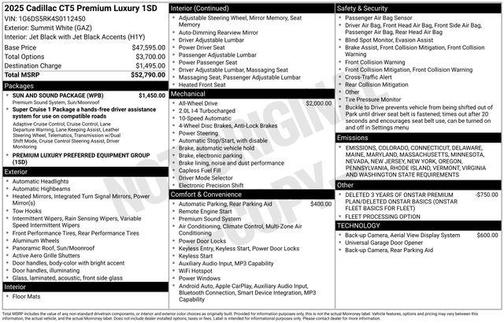 2025 Cadillac CT5 Premium Luxury