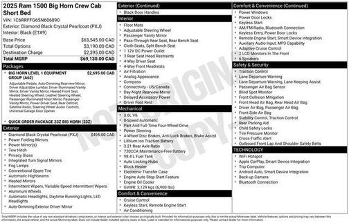 2025 RAM 1500 Big Horn/Lone Star