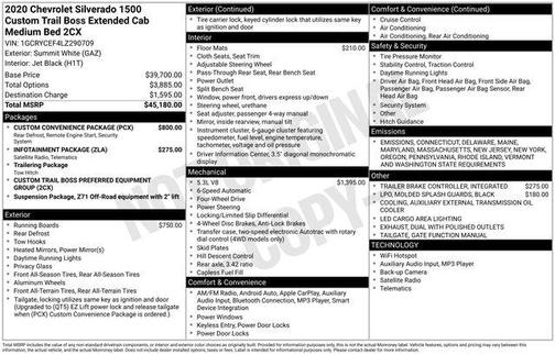 2020 Chevrolet Silverado 1500 Custom Trail Boss