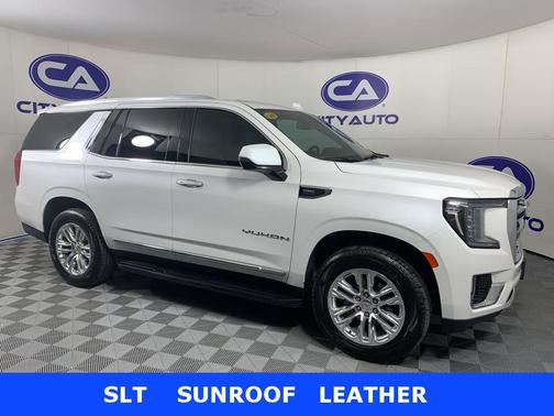 White Frost Tricoat 2021 GMC Yukon SLT